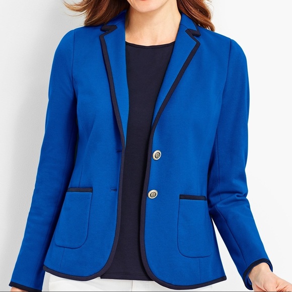 Talbots Jackets & Blazers - Talbots Pique Aberdeen Blue Blazer | SZ 6